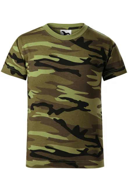 Barnens kamouflage-T-shirt - camouflage grön, 134 cm / 8 år