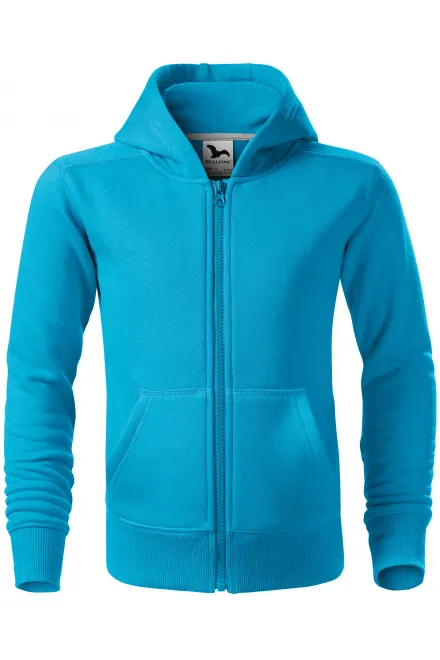 Barntröja med huva - turkos, 122 cm / 6 år