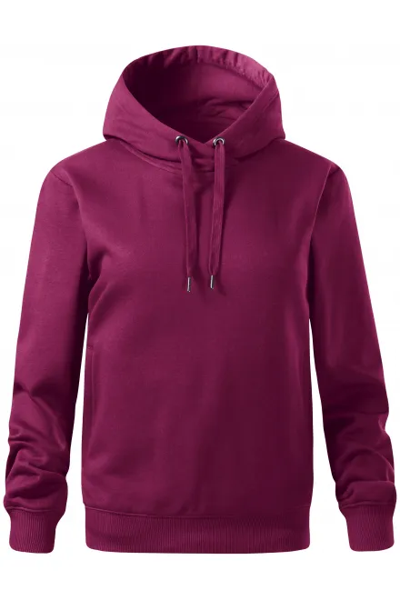 Bekväm damtröja med huva - fuchsia, M