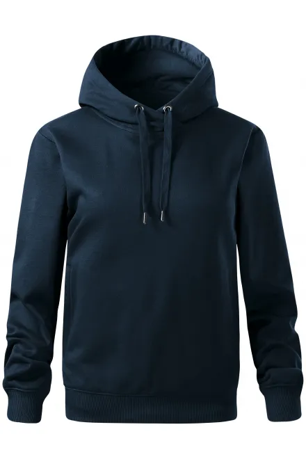 Bekväm damtröja med huva - mörkblå, M