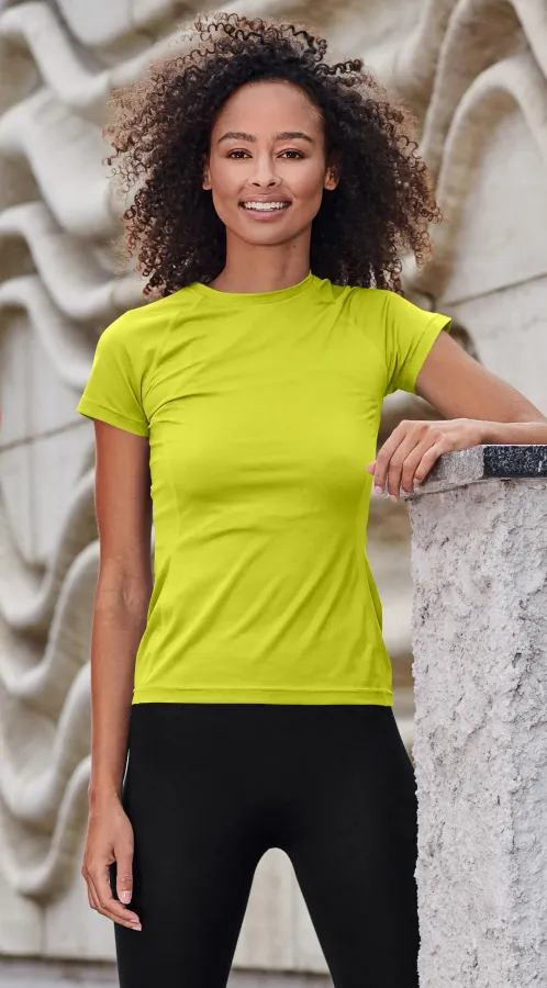 Dam T-shirt för sport, neon yellow Dam T-shirt för sport, neon yellow
