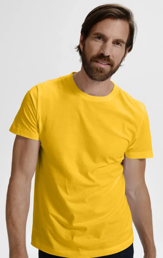 Enkel T-shirt för män, gul Enkel T-shirt för män, gul