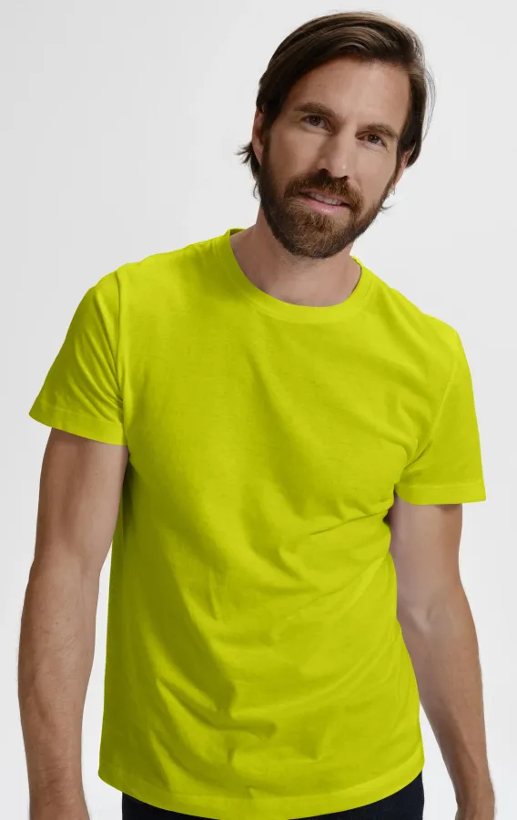 Enkel T-shirt för män, limegrön Enkel T-shirt för män, limegrön