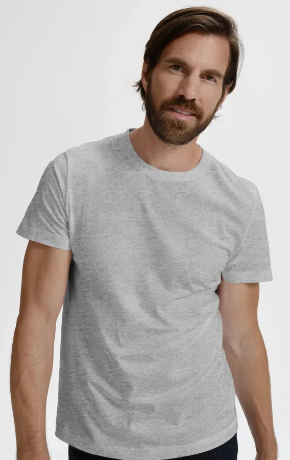 Enkel T-shirt för män, ljusgrå marmor Enkel T-shirt för män, ljusgrå marmor
