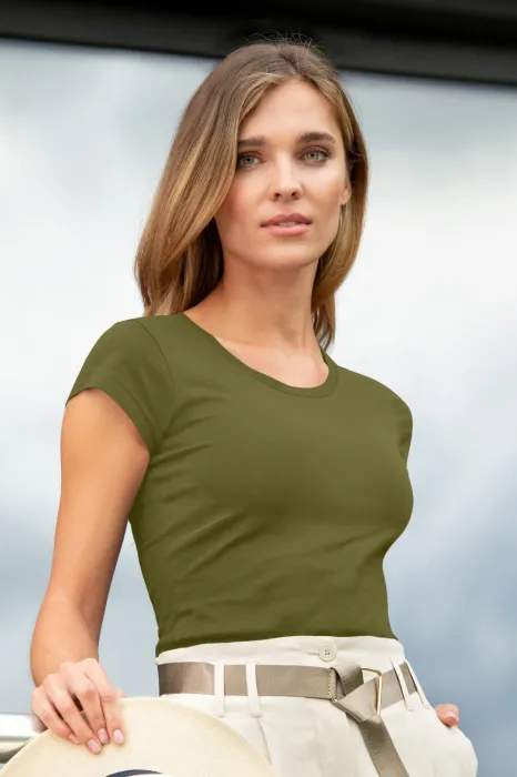 Exklusiv damt-shirt, avokado Exklusiv damt-shirt, avokado