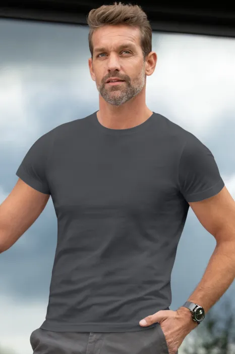 Exklusiv herr-T-shirt, ljusgrå Exklusiv herr-T-shirt, ljusgrå