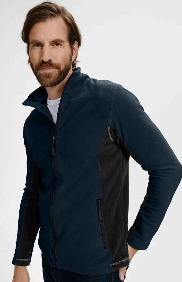 Fleece kontrastjacka för män, mörkblå Fleece kontrastjacka för män, mörkblå