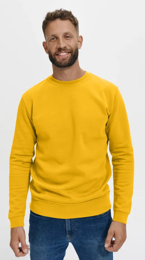 Herrtröja för män / barn över huvudet, utan huva, gul Herrtröja för män / barn över huvudet, utan huva, gul