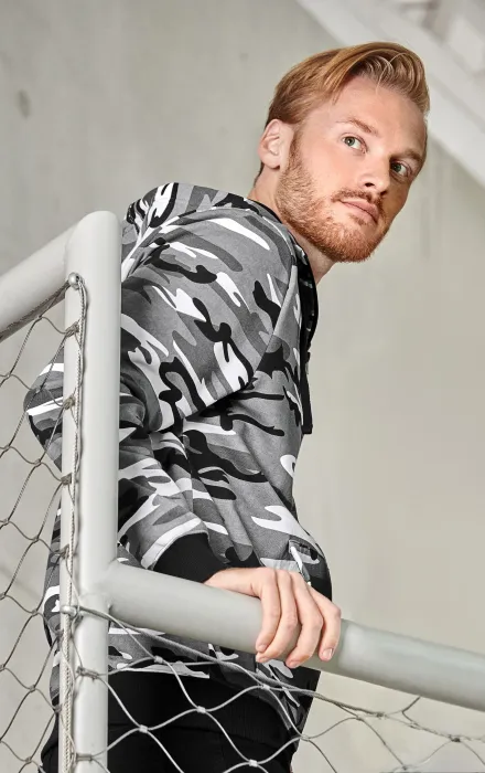 Herrtröja med kamouflage, kamouflage grå