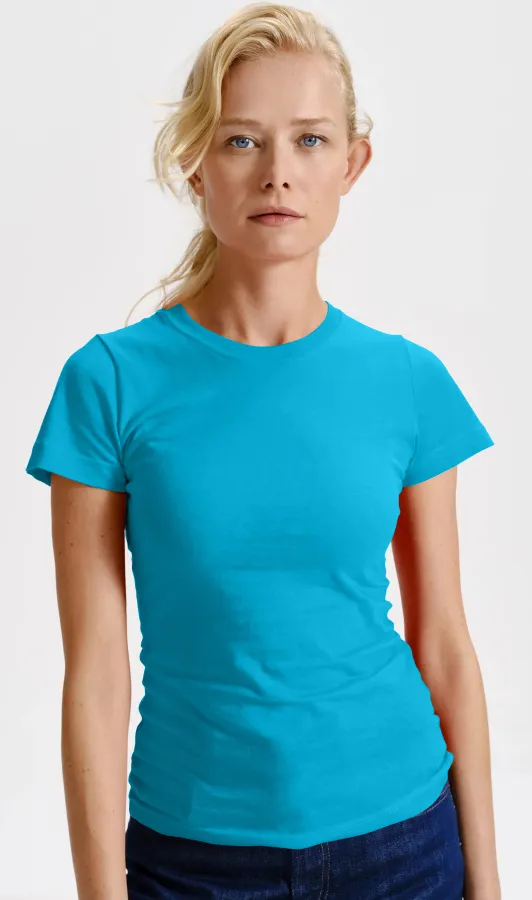 Klassisk T-shirt för damer, turkos Klassisk T-shirt för damer, turkos