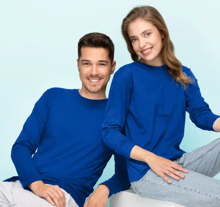 Lätt T-shirt med långa ärmar, kungsblå Lätt T-shirt med långa ärmar, kungsblå