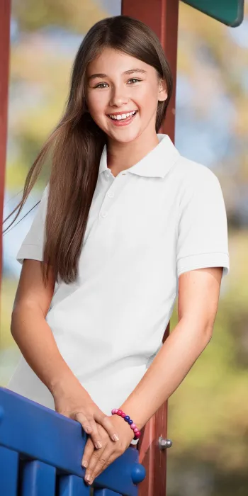 Pikétröja för barn, vit