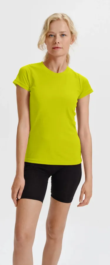 T-shirt för damer, neon yellow T-shirt för damer, neon yellow