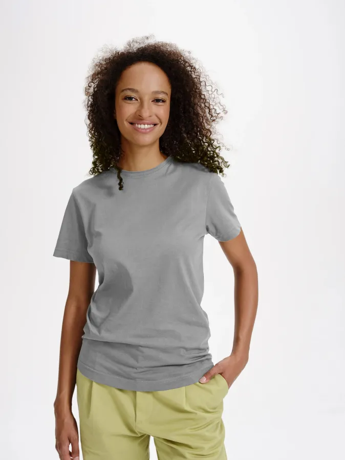 T-shirt för ekologisk bomull för kvinnor, ljus silver T-shirt för ekologisk bomull för kvinnor, ljus silver