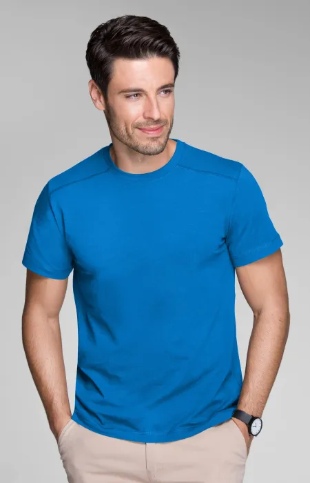 T-shirt herr dekorerad, havsblå T-shirt herr dekorerad, havsblå