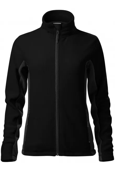Dam fleece kontrastjacka - svart, XS