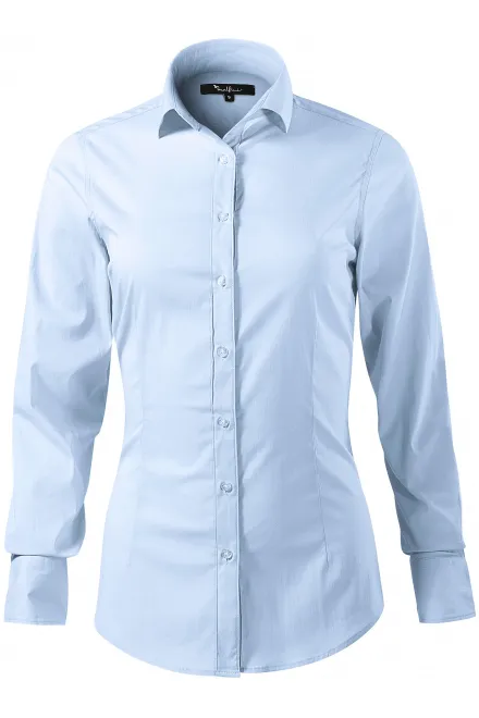 Dam långärmad blus slim fit - ljusblå, S