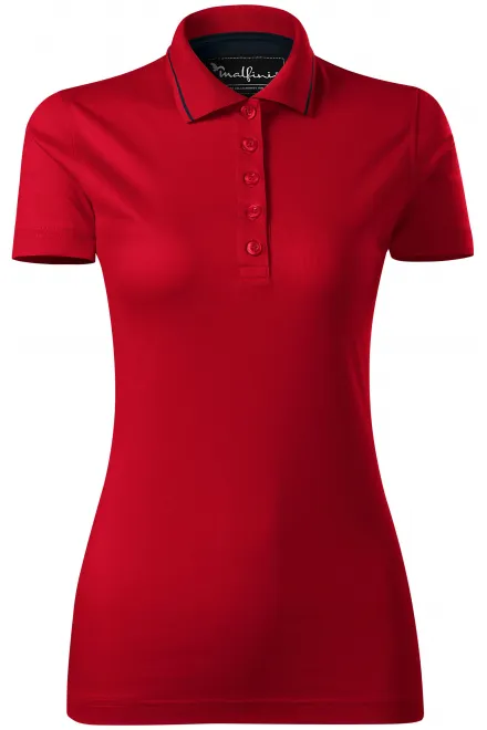 Damer elegant merceriserad polotröja - formula red, M
