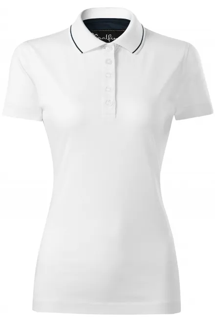 Damer elegant merceriserad polotröja - vit, M
