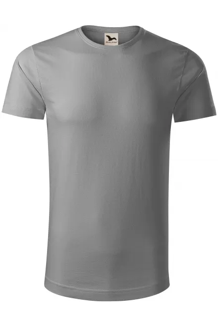 Ekologisk bomullst-shirt herr - ljus silver, M