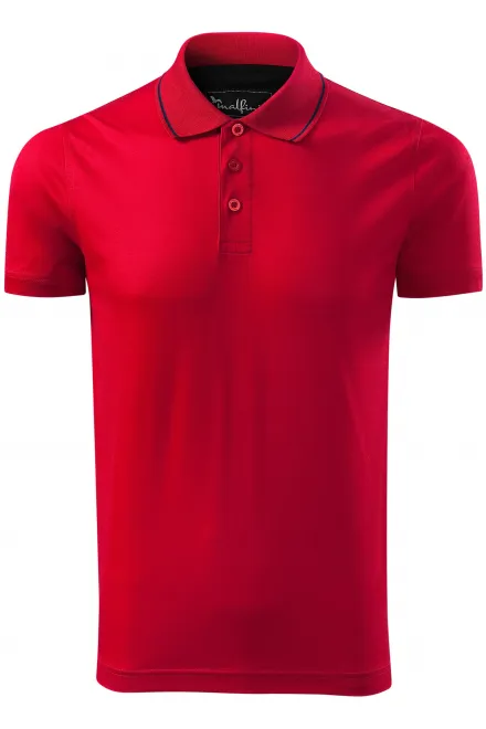 Elegant merceriserad polotröja för män - formula red, L