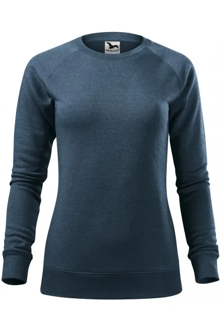 Enkel sweatshirt för kvinnor - mörk denim marmor, S