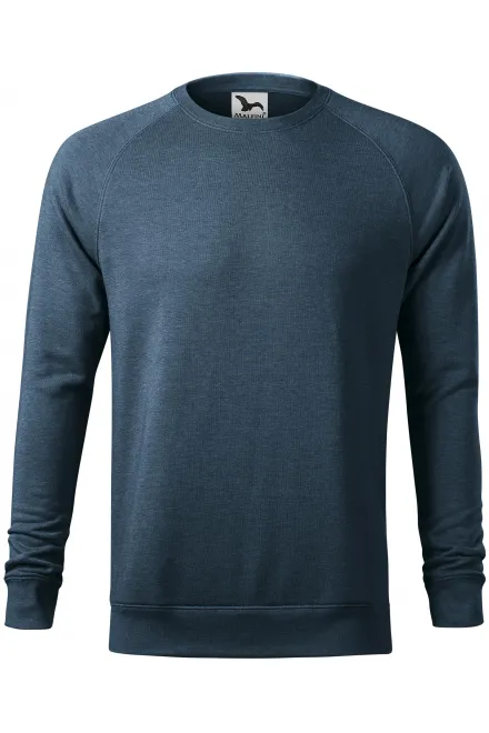 Enkel sweatshirt för män - mörk denim marmor, L