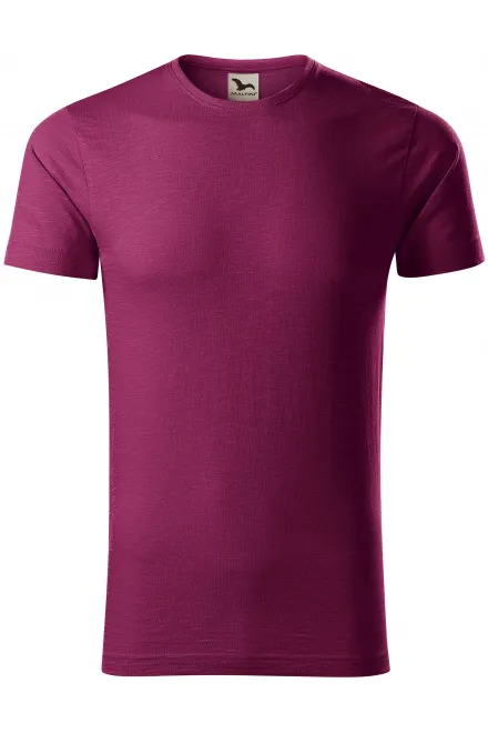 Herr-T-shirt, texturerad ekologisk bomull - fuchsia, M