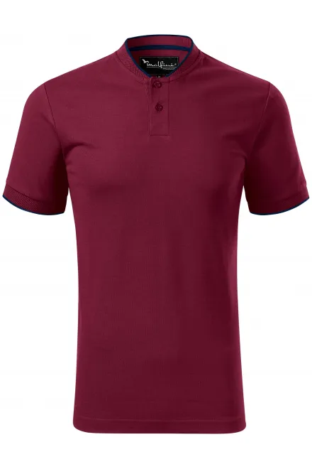 Herrpikétröja med bomberkrage - garnet, M