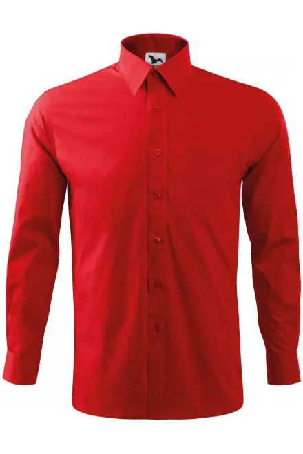 Herrskjorta med långa ärmar - röd, 3XL