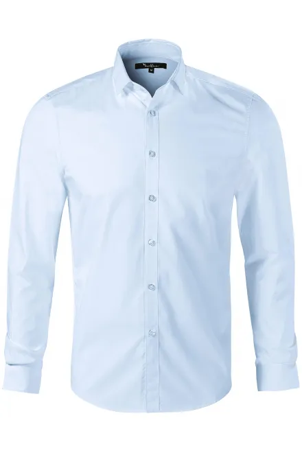 Herrskjorta med långa ärmar Slim fit - ljusblå, S