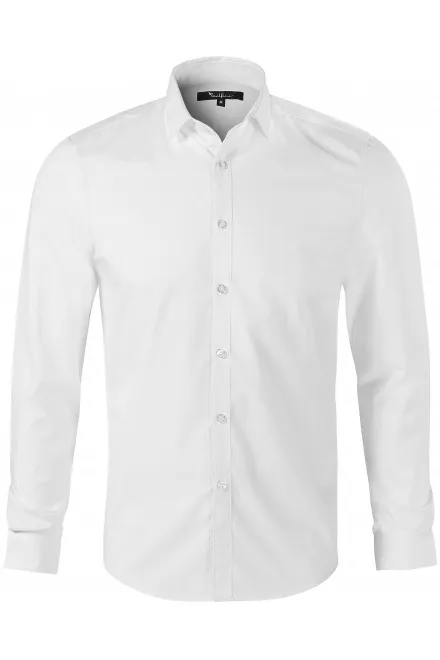 Herrskjorta med långa ärmar Slim fit - vit, S
