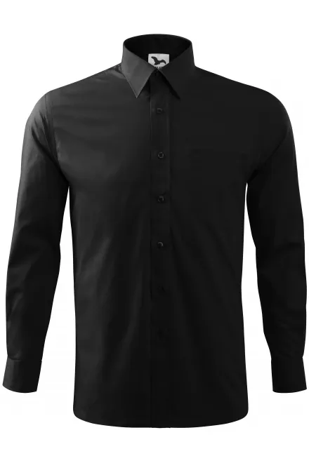 Herrskjorta med långa ärmar - svart, 3XL