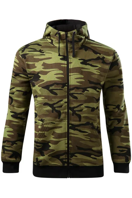 Herrtröja med kamouflage - camouflage grön, XL