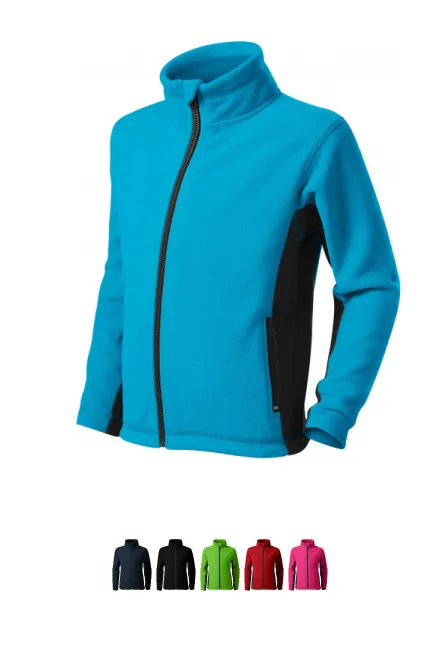 Barn fleece kontrastjacka, turkos
