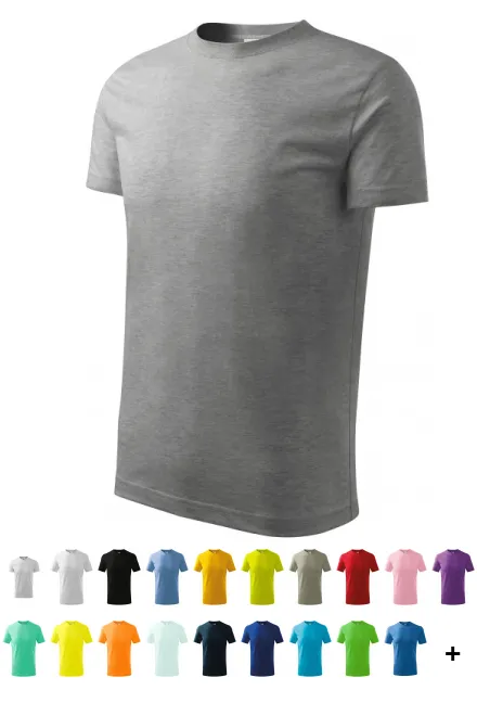 Barns enkla T-shirt, mörkgrå marmor