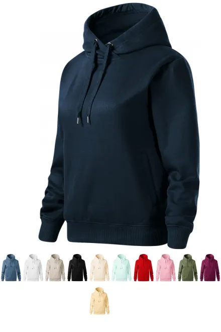 Bekväm damtröja med huva, mörkblå