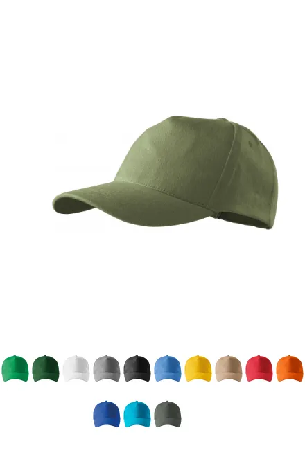 Bomullshatt med 5 paneler, khaki