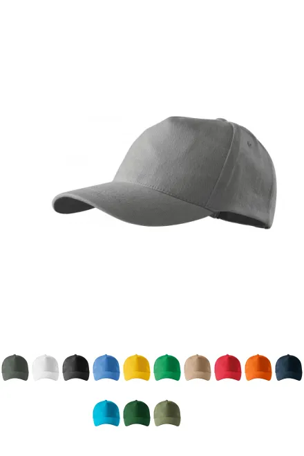 Bomullshatt med 5 paneler, ljus silver