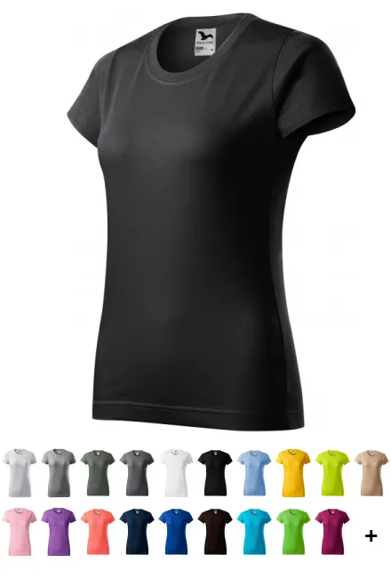 Dam enkel T-shirt, ebenholts grå