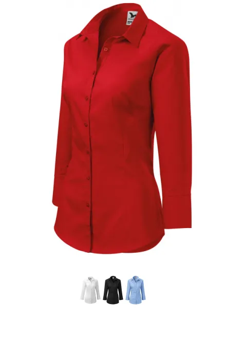 Damblus med långa ärmar, röd