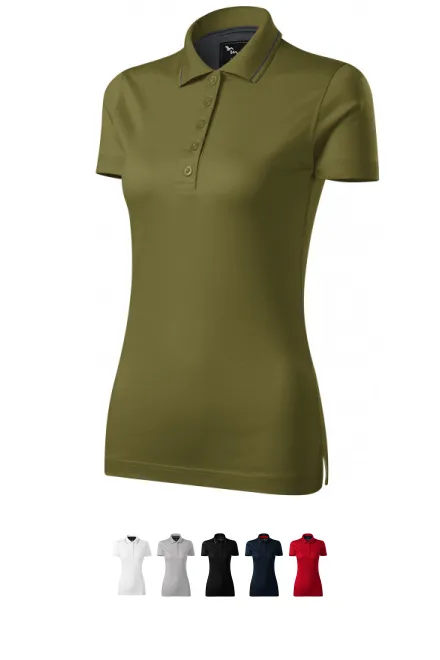 Damer elegant merceriserad polotröja, avokado