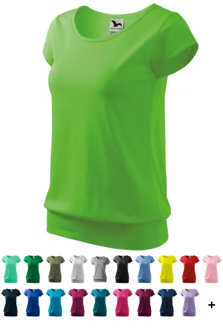 Damer trendig T-shirt, äppelgrön