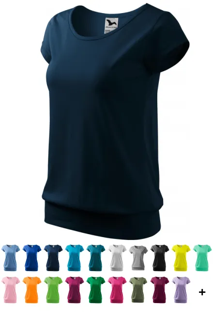 Damer trendig T-shirt, mörkblå