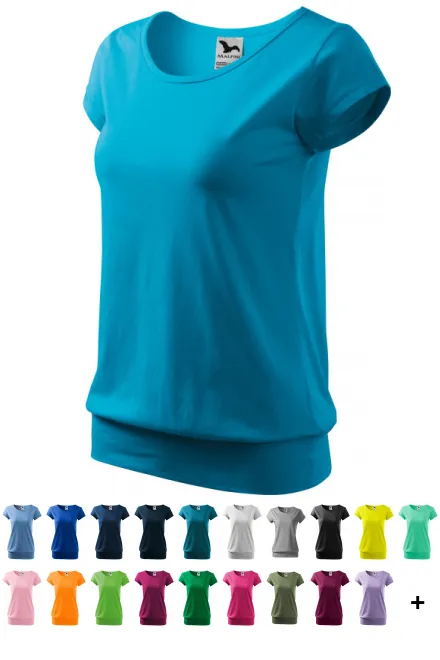 Damer trendig T-shirt, turkos