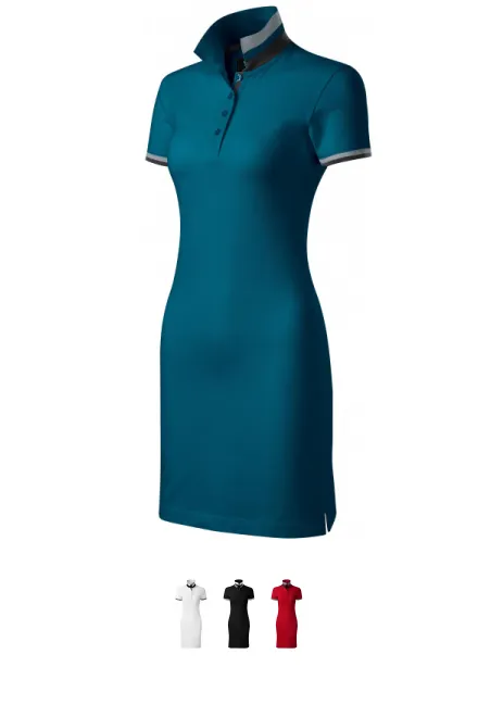 Damklänning med krage upp, petrol blue