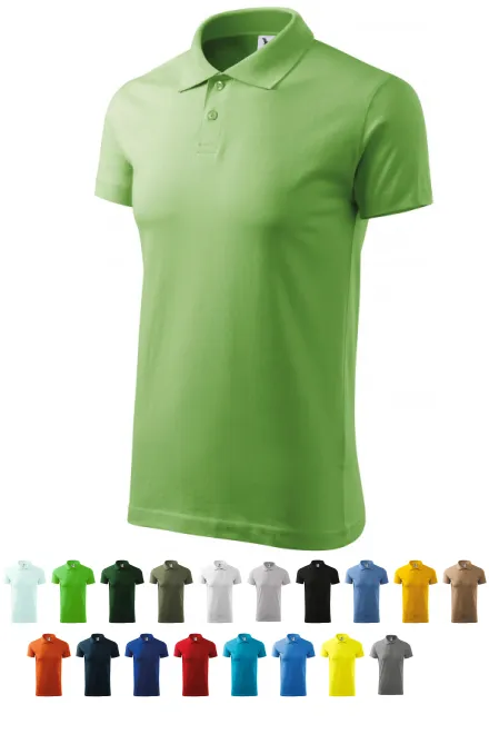 Enkel polotröja för män, ärtgrön