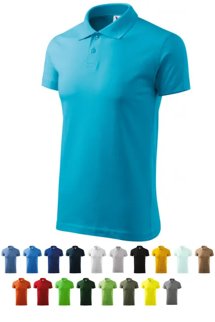 Enkel polotröja för män, turkos