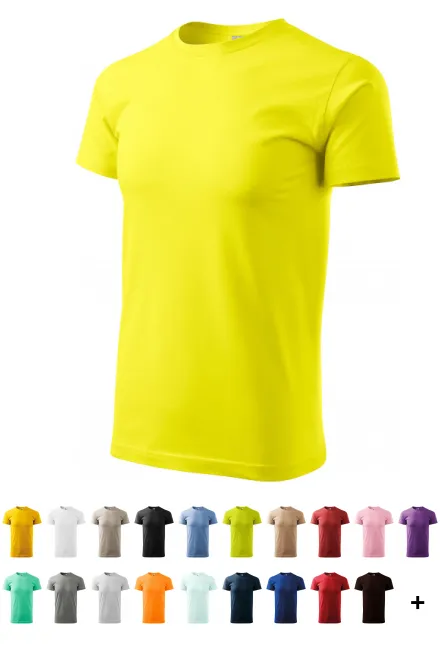 Enkel T-shirt för män, citrongul