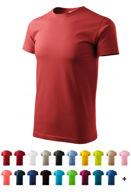 Enkel T-shirt för män, vinröd